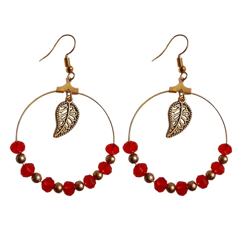 گوشواره زنانه پر سرخ