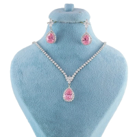 نیم ست زنانه مدل جواهری صورتی